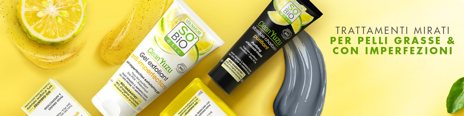 Clean'Yuzu di SoBio étic - Trattamenti biologici purificanti per la pelle grassa e impura